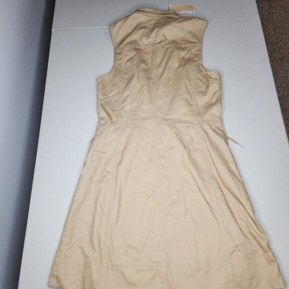 New NWT Michael Kors Women Zip Khaki Utility Tank Knee Length Dress Size Medium - Picture 4 of 8